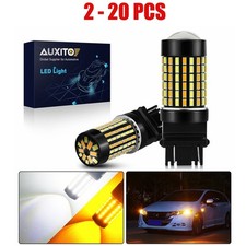 AUXITO 2-20x LED 3157 Switchback Turn DRL Signal Parking Light White/Amber Bulbs picture