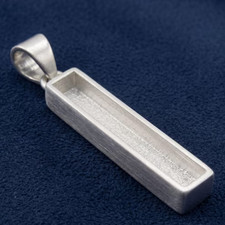 925 Sterling Silver Rectangle Bar Bezel Pendant Blank Handmade Jewelry All Sizes picture