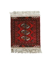 Handwoven Turkmen Tekke Wool Collector Rug 1.5 x 1.75 ft New / Gul & Knot picture