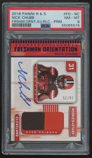 2018 PANINI ROOKIES & STARS NICK CHUBB AUTO PATCH /25 #FO-NC PSA 8 ROOKIE picture