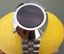 VINTAGE BENRUS RED LED MENS WATCH NOS NEW OLD STOCK SPACE AGE CHROME WRISTWATCH picture