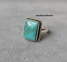 Kingman Turquoise 925 Sterling Silver Band Handmade Ring Statement Ring All Size picture