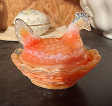 Boyd Indian Orange hen on nest salt cellar picture