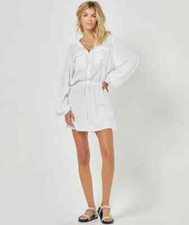 L*space Amelia Long Sleeve Cover-Up Tunic Dress White Women's SMALL NWT picture