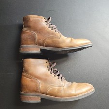 Thursday Boots Captain Lace Up Boots Men 7 Brown Leather Cap Toe Classic Natural picture