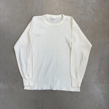 Vintage 90s Waffle Knit Thermal Longsleeve Shirt Medium picture