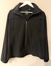 Zenergy by Chico's Black Full Zip Hooded Basic Jacket Chicos Size 3 ladies XL 16 picture