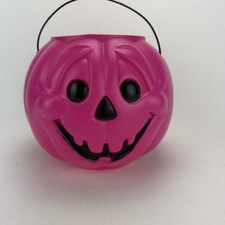 Vintage General Foam Jack O Lantern Bucket Purple Pumpkin Trick R Treat Pail wow picture