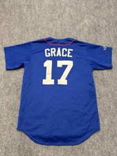 VINTAGE Chicago Cubs Jersey Mark Grace Blue Stitched Mens Med MLB Baseball #17 picture