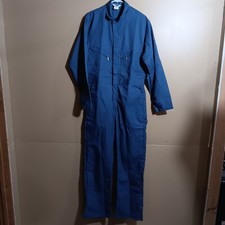 Vintage 70s Berco Work Apparel Jumpsuit Coveralls 40T Blue Made In USA  36X32 picture