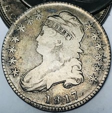 1817 Capped Bust Half Dollar 50C Ungraded Circulated Silver US Coin CC30977 picture