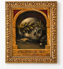 Baroque Style Oil on Canvas Memento Mori Profile Painting in Giltwood Frame picture