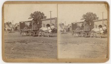 KANSAS STEREOVIEW - Osage City - Circus Wagon - 1880s RARE picture