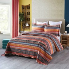 3Pc Quilt Bedspread Sets Bedding Coverlet Bedroom Floral Queen King Size, BY012 picture