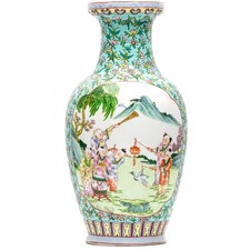 Chinese Porcelain Vase Children Playing Famille Rose Ruyi Head Republic Mark 20C picture
