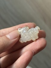 Antique Chinese small, carved white jade pendant Of A Mysterious Beast picture
