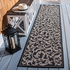 Safavieh Washable Rug Outdoor Courtyard Collection - 23 X 10 Runner Black Sand picture