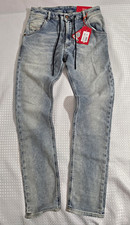 Diesel Men’s Slim Fit Light Wash Blue Stretch Denim Jeans Tapered Drawstring picture