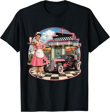 1950s Vintage Retro Diner Inspired Americana T-Shirt picture