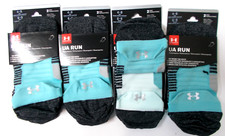 8 Pair Under Armour UA Run  NO SHOW TAB Socks BLACK/WHITE MEDIUM picture