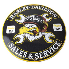 Vintage Harley-Davidson Sign - Motorcycle Advertising Gas Pump Porcelain Sign picture
