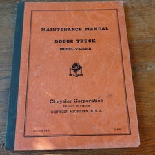 Rare Vintage Original 1940 Dodge Truck Model VK-62-B Maint Manual Chrysler Expt picture