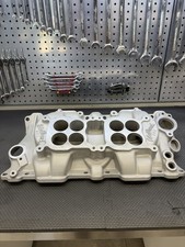 Edelbrock SB Chevy 2x4 Aluminum Intake Manifold Dual Quad Carb C26 5425 picture