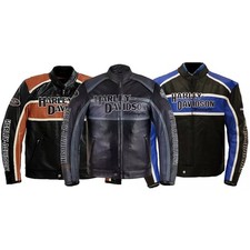Harley Davidson Men’s CLASSIC CRUISER Jacket Biker Genuine Leather Jacket picture