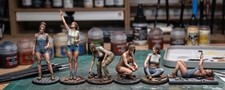 1/24 Scale 75mm Resin Figure Female Mechanic 6set Unpainted Model Kit picture