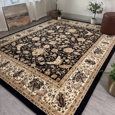 Large Traditional 8x10 Oriental Area Rug Area Rugs  Carpet Living Room Black picture
