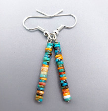 Navajo Turquoise Spiny Oyster Spire Earrings, Valarie Johnson EB61 picture