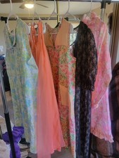 1960s 1970s VINTAGE NIGHTIE HOUSECOAT LOUNGE WEAR LOT OF (5)  SO CUTE SIZE SM picture
