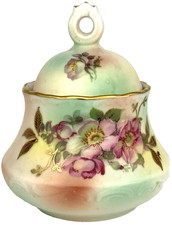 Vintage House of Goebel Bavaria 'Wild Rose' HGE1 Porcelain Sugar Bowl w/Lid picture