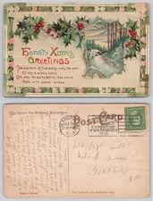 1913 Hearty Xmas Greetings Postcard 