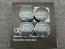 Audi Grey Dynamic Alloy Wheel Floating Centre Cap 61mm Hub Cap Set A3 A4 A5 Q5 picture