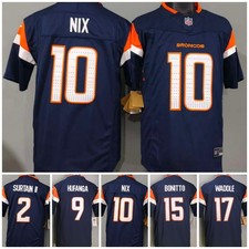 Tariffs​ Free DEN Broncos F.U.S.E Navy Sewn Stitched Jersey. picture