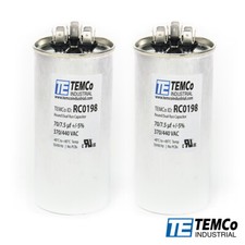 TEMCo 70+7.5 uf/MFD 370-440 VAC volts Round Dual Run Capacitor 50/60 Hz -Lot-2 picture