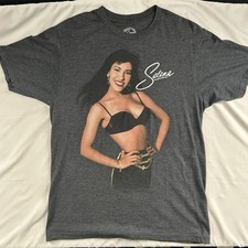 Official Selena Merchandise Quintanilla Gray Graphic T-Shirt Size M 2017 picture