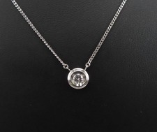 Vintage 0.19ct Round Brilliant Cut Natural Diamond Platinum Chain Necklace picture