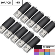 Wholesale 10/100pcs 16GB USB 2.0 Flash Drive Metal Rectangle Memory Sticks Black picture