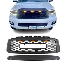 Matte Black Grille for 2010-2021 Toyota Sequoia TRD Pro Style Grill with LEDs picture