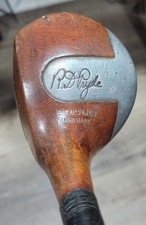 Antique Vintage 1923 Patent R.D. Pryde Hickory Wood Shaft Golf Club Brassie NICE picture