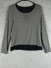J.Jill Wearever Collection Tunic Top Size Small P Black Geo Print Layered picture