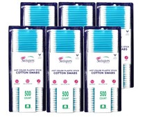 Swisspers Hot Color Cotton Swabs, 100% Cotton, Color Plastic Sticks, 500 per ... picture