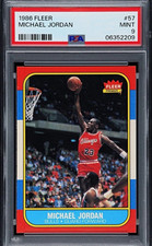Fleer 1986 Fleer Michael Jordan #57 PSA 9 Mint Chicago Bulls Card CHASE HIT 🔥 picture