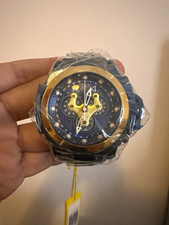 Invicta Reserve Men’s Quartz Chronograph 200m Black Dial Gold Bezel Watch picture