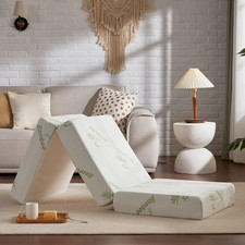 4 Inch Tri-Folding Memory Foam Mattress with Storage Bag, Cot Size 75