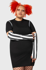 Killstar Stripes & Stitches Dress 3X 3XL Black White Goth Grunge Punk Rock NWT picture