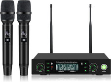 Wireless Microphone System, 500Ft Range, 40H Playtime for Karaoke & Events picture