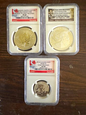 (1) 2014 Tuvalu Dollar (1) 2014 Canadian Maple Leaf (1) 2014 Canadian Bobcat picture